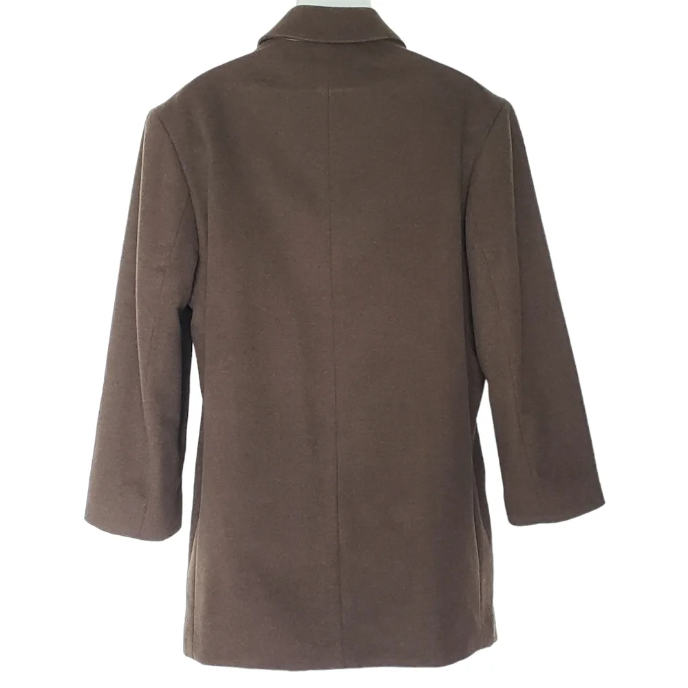 Pronto Uomo Overcoat Mens Size 40 S Brown Wool Button Front Classic Professional